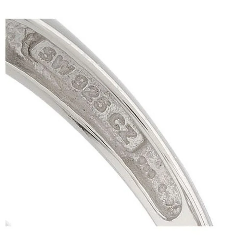 QVC Epiphany Platinum Clad Diamonique 100-Facet 3 Stone Ring 0049 - Picture 4 of 4